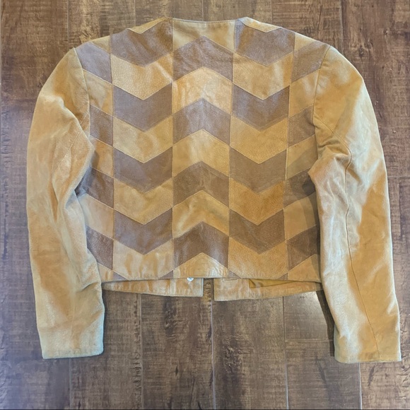 Vintage Suede Patchwork crop jacket - Picture 2 of 4
